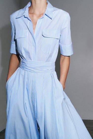ZW COLLECTION POPLIN SHIRT DRESS - striped by Zara