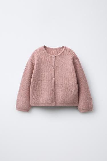 BASIC KNIT CARDIGAN - Pink marl by Zara - Image 0
