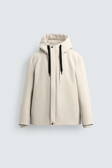 TECHNICAL HOODED JACKET - Oyster-white by Zara