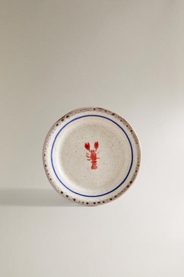 STONEWARE FISH SIDE PLATE - White / Red by Zara