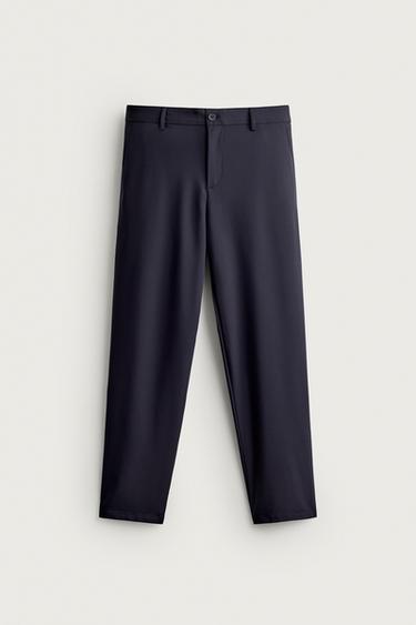 COMFORT REGULAR FIT TECHNICAL TROUSERS - Navy blue by Zara
