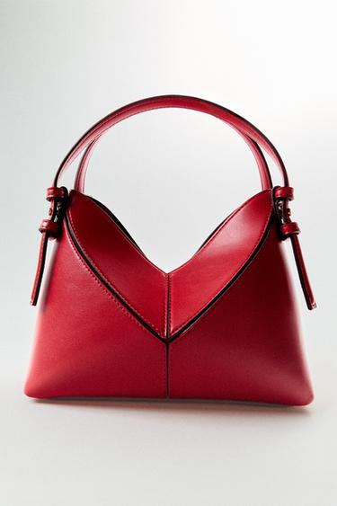 MINI BUCKET BAG WITH TOPSTITCHING - Red by Zara