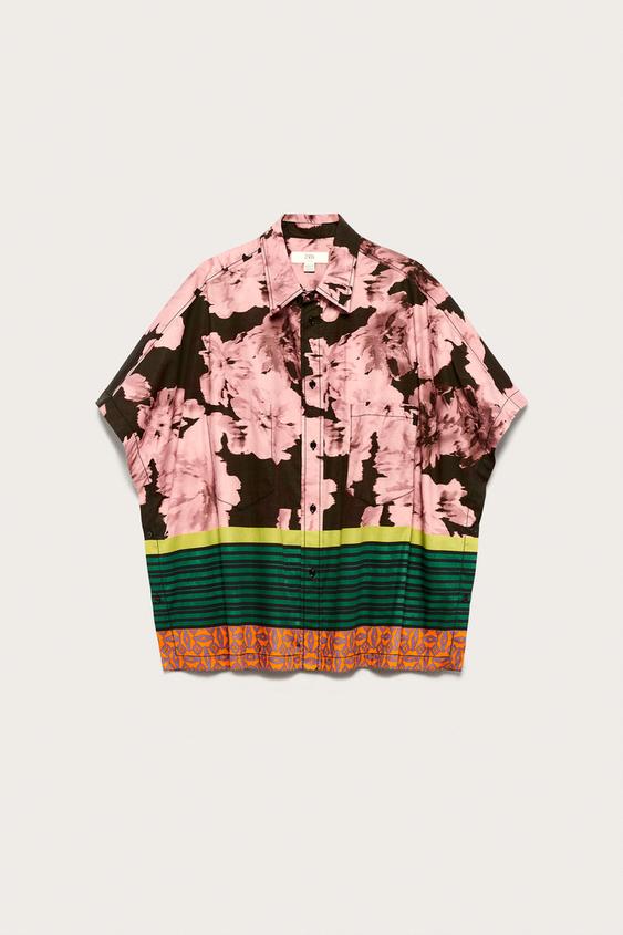 LIMITED EDITION CONTRAST PRINT TUNIC SHIRT - Printed by Zara - Image 0
