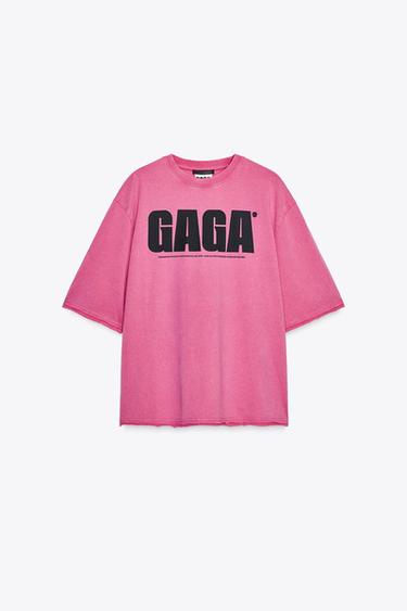 LADY GAGA WASHED-EFFECT T-SHIRT - Pink by Zara