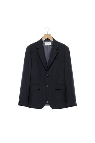 100% WOOL SUIT BLAZER - Navy blue by Zara