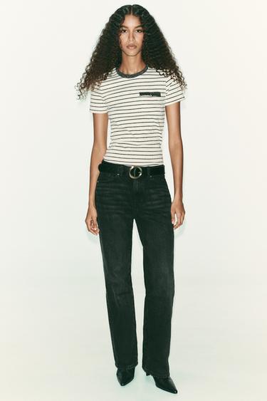 METALLIC THREAD CHUNKY KNIT T-SHIRT - Golden by Zara