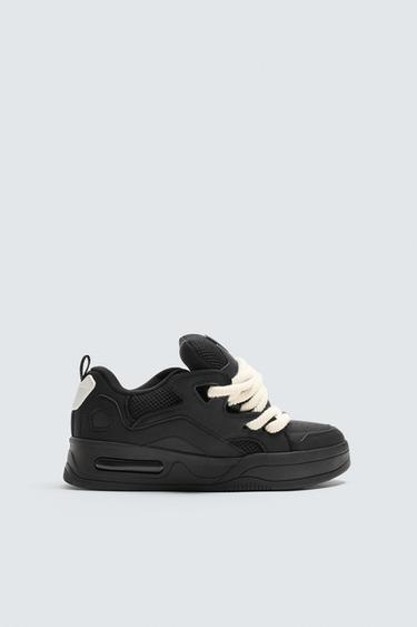 SKATE TRAINERS WITH ROPE LACES - Black by Zara