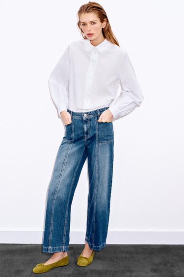 SHIRT WITH PETER PAN COLLAR - White by Zara