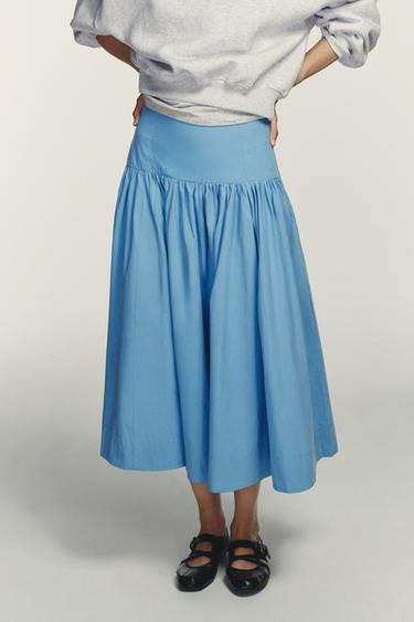 VOLUMINOUS MIDI SKIRT - Bluish by Zara