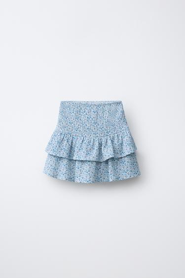 FLORAL BERMUDA SKORT - Light blue by Zara