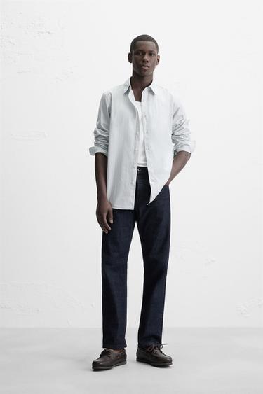 STRIPED COTTON - LINEN SHIRT - striped by Zara - Image 0