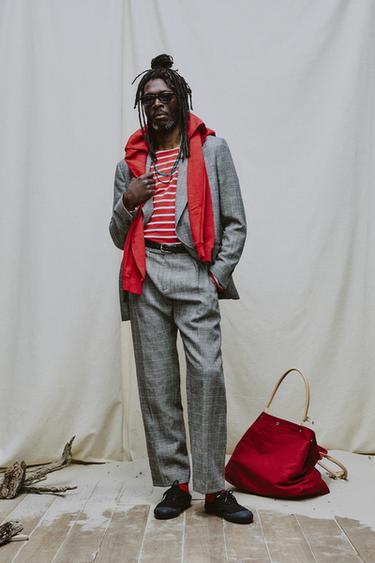 TOTE BAG WITH LEATHER DETAIL AARON LEVINE X ZARA - Red by Zara