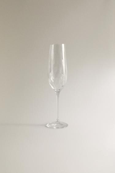 CRYSTALLINE FLUTE GLASS WITH RAISED DESIGN -  by Zara - Image 0