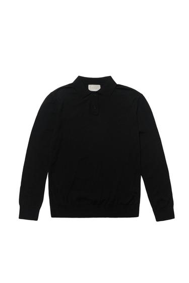100% WOOL KNIT POLO SHIRT - Black by Zara