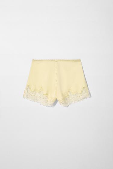 SILK LINGERIE SHORTS KATE MOSS X ZARA - Yellow by Zara