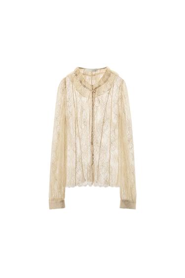 LACE BUTTON SHIRT ZW COLLECTION LIMITED EDITION - Ecru by Zara