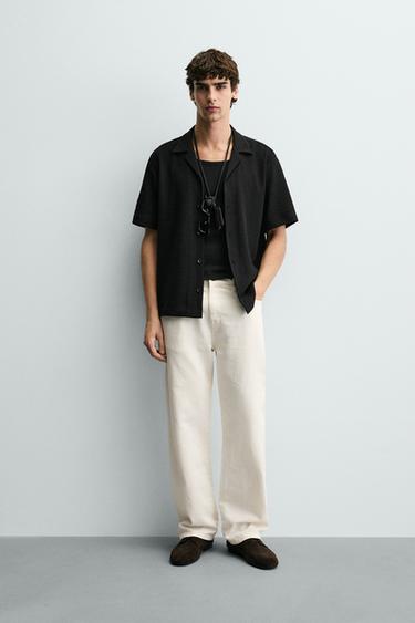 TEXTURED SHIRT - Black by Zara
