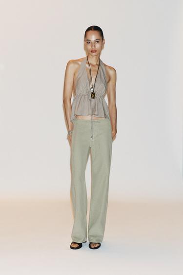 STRAIGHT PYJAMA TROUSERS - Oil by Zara - Image 0