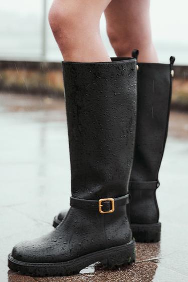 FLAT LUG SOLE BOOTS - Black by Zara - Image 0