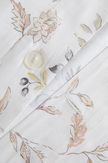 FLORAL SATEEN DUVET COVER - Oyster-white by Zara
