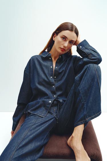 Z1975 OVERSIZE DENIM SHIRT - Blue by Zara - Image 0