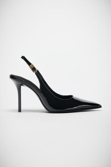 METAL BUCKLE HEELS - Black by Zara