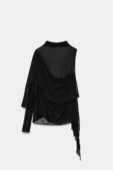 LAYERED TULLE TOP - Black by Zara