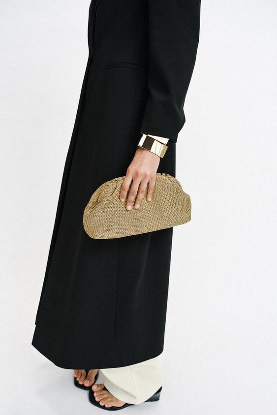 METALLIC BRAIDED CLUTCH - Gold by Zara - Image 0