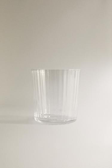 GLASS TUMBLER WITH LINE DESIGN -  by Zara - Image 0