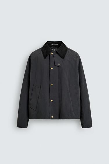 TECHNICAL JACKET WITH CONTRAST COLLAR - Black by Zara