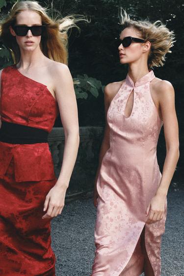 JACQUARD MIDI DRESS - Pink by Zara