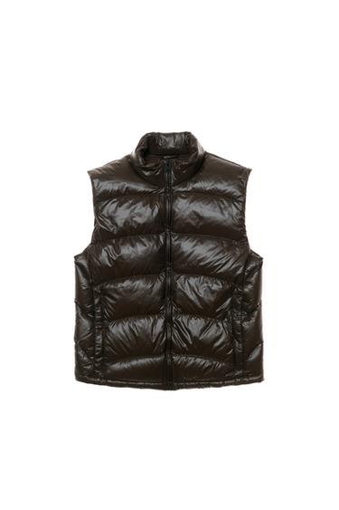100% FEATHER WATER-REPELLENT DOWN GILET - Chocolate by Zara