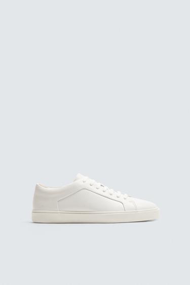 LEATHER TRAINERS - White by Zara