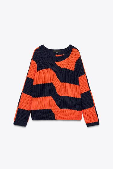 KNIT OVERSIZED SWEATER WITH STRIPES - Multicoloured by Zara