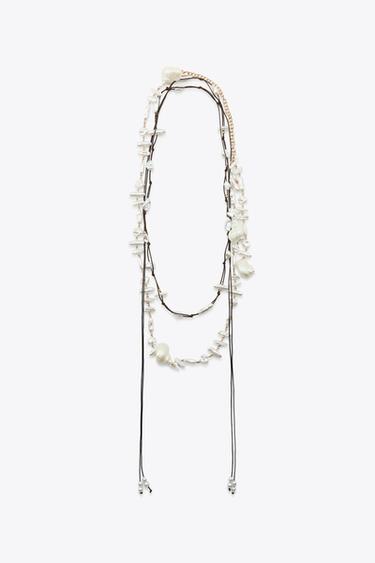 2-PACK BELT WITH FAUX PEARLS AND SHELLS - 109 by Zara