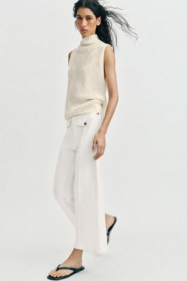 RUSTIC WEAVE CULOTTES - Ecru by Zara