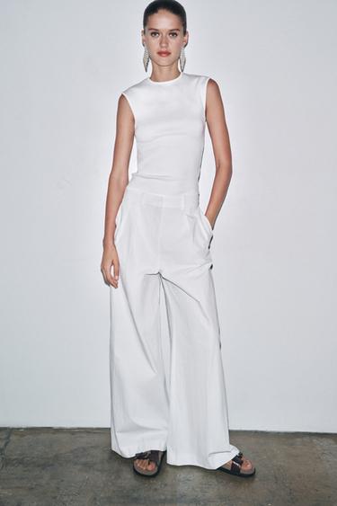 STRETCH RIB T-SHIRT - White by Zara - Image 0