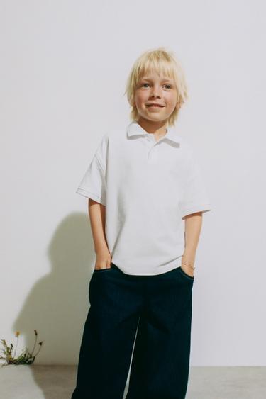 PLAIN PIQUÉ POLO SHIRT - White by Zara