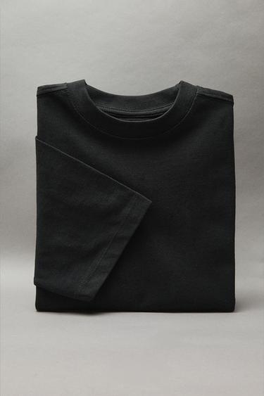 PLAIN MEDIUM WEIGHT T-SHIRT - Black by Zara