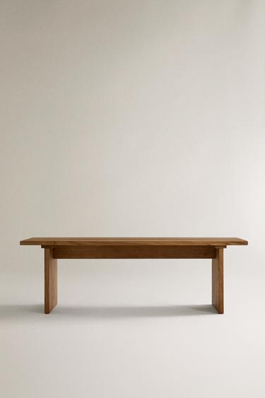 ELM WOOD BENCH WITH SHELVES - Light beige by Zara - Image 0