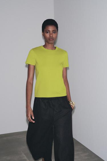 INTERLOCK short sleeve T-SHIRT - Intense green by Zara