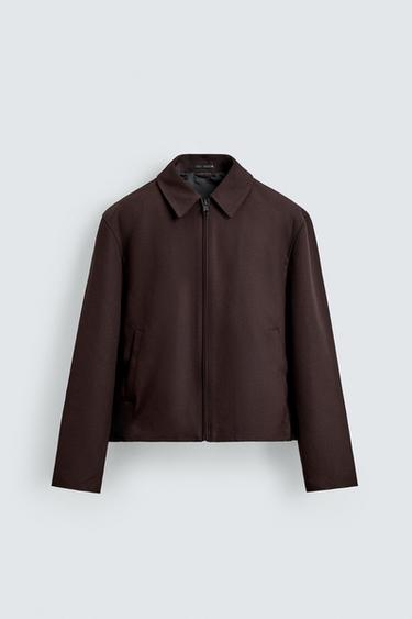 CROPPED FIT JACKET - Burgundy by Zara