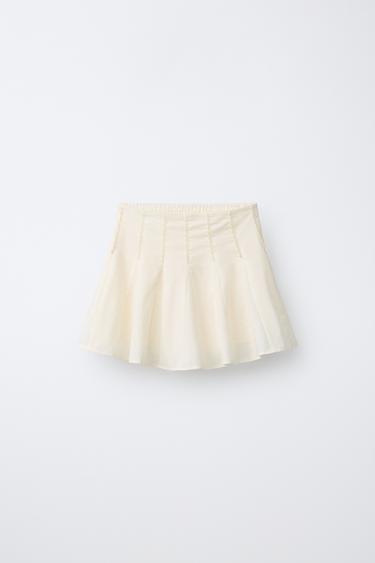 LACE TRIM SKIRT - Ecru by Zara