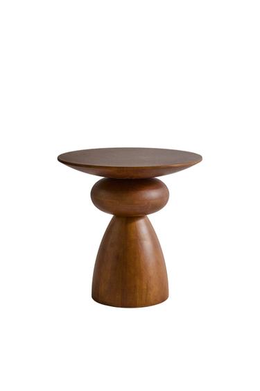 WOODEN SIDE TABLE - Brown by Zara
