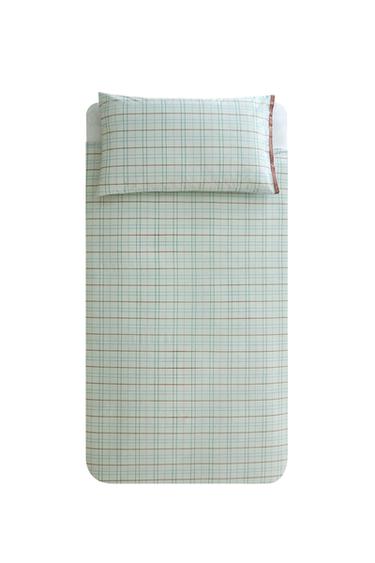 CHILDREN'S GREEN CHECK DUVET COVER - Multicoloured by Zara
