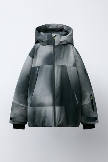 TIE DYE WATER-RESISTANT AND WINDPROOF DETACHABLE HOODIE JACKET RECCO® SYSTEM SKI COLLECTION - Grey by Zara