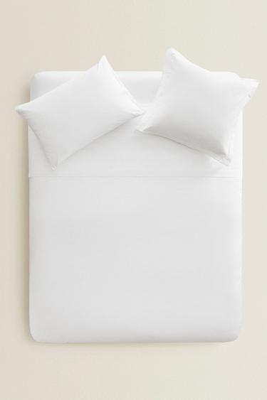 PERCALE DUVET COVER (500 THREAD COUNT) - White by Zara