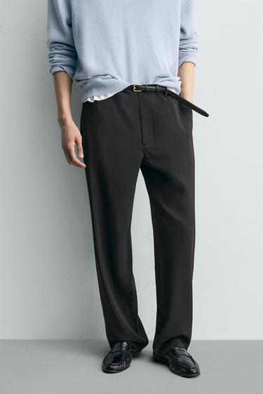 RELAXED FIT FLOWING TROUSERS - Black by Zara