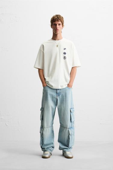 CONTRAST PRINTED T-SHIRT - Ecru by Zara - Image 0