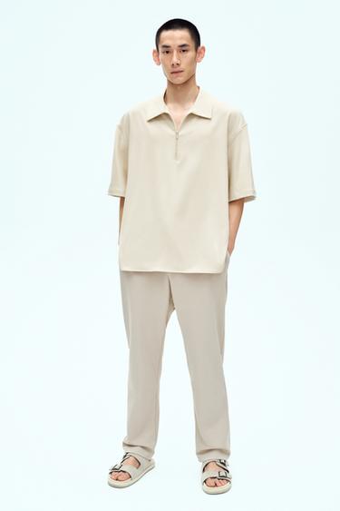 COMFORT FIT JOGGER WAIST TROUSERS - Beige by Zara